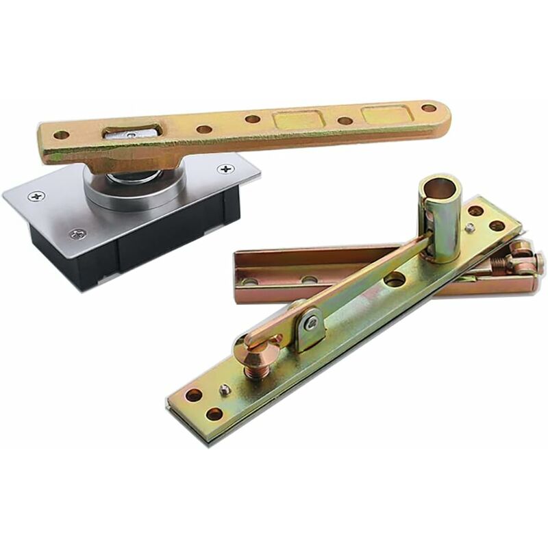 1 jeu (A)Charnières robustes pour porte rotative charge 150kg Charnières pivotantes dissimulées Acier inoxydable 360° Broche arbre de porte porte en