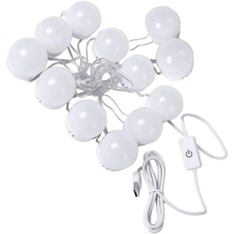 1 jeu d'ampoules devant le miroir, lumière LED pour miroir de maquillage, lumières LED pour miroir, ampoule USB, ampoule LED pour miroir de maquillage, coiffeuse, spot blanc