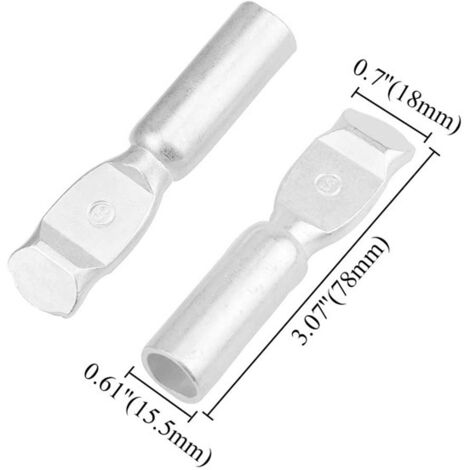1 jeu de 2 câbles de connexion d'alimentation de batterie gris plastique + caoutchouc 2/0 AWG 350A (rapide)