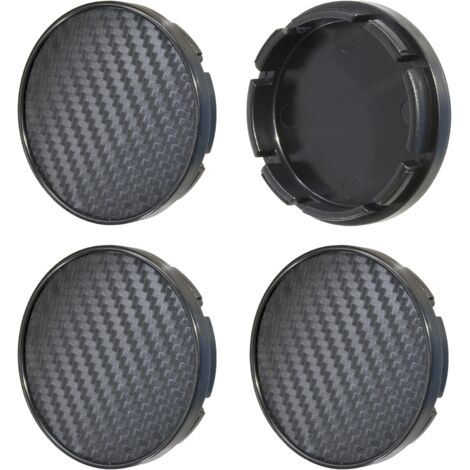1 jeu de 4 enjoliveurs aspect carbone de 55 mm