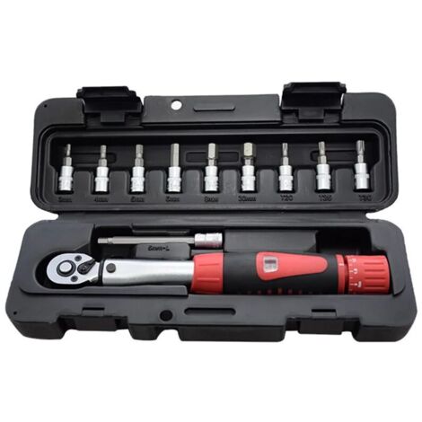 1 jeu de clés dynamométriques pour vélo 1/4 pouce Dr 2-24 Nm Kit d'outils de réparation de vélo Clé dynamométrique mécanique à cliquet Clé dynamométrique manuelle