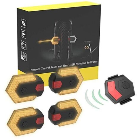 1 jeu de clignotants avant et arrière pour vélo avec télécommande sans fil (noir) –