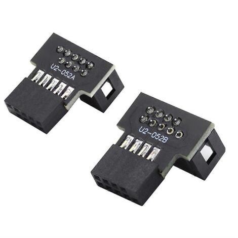 1 jeu de connecteurs USB 2.0 coudés à 90° (mâle/femelle) 10 broches 9 broches --