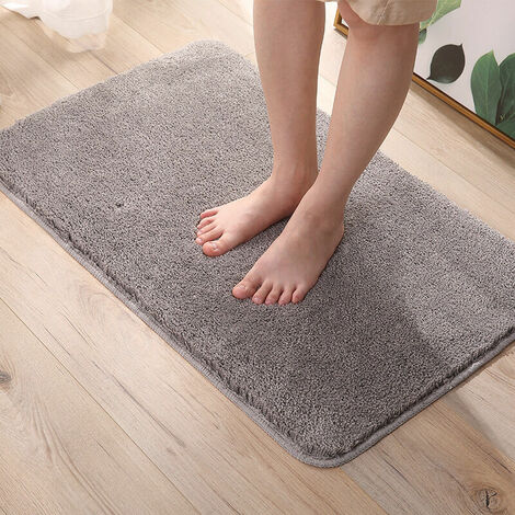 1 jeu de tapis de bain 40 x 60 cm, tapis antid��rapant tapis de salle de bain ��paissi sortie de douche tapis de sol en microfibre super doux absorbant, s��chage rapide, lavable en machine