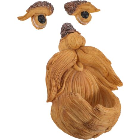 1 Jeu Mangeoire à Oiseaux Face à l'arbre Ornement Lueur dans Le Visage De l'arbre Sombre Visages d'art d'arbre Mangeoires à Écureuils pour L'extérieur Capricieux Unique Aîné Résine