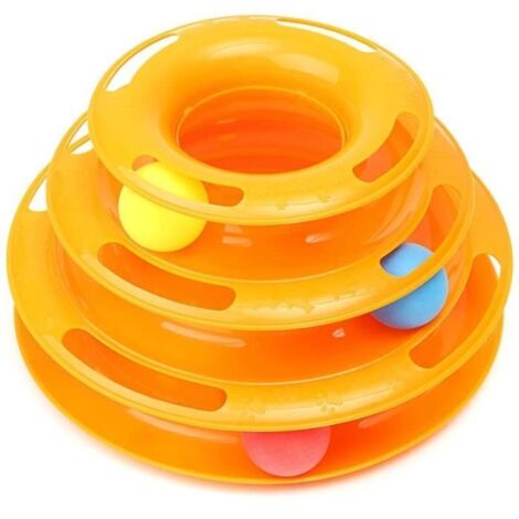 1 Jeux Labyrinthe balle Jouet 3 Couches Plastique pour Chat Chien Animaux