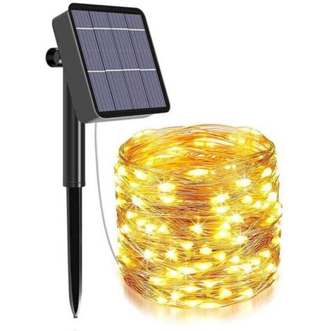 1 juego de 200 luces LED solares impermeables con 8 funciones, 22 m