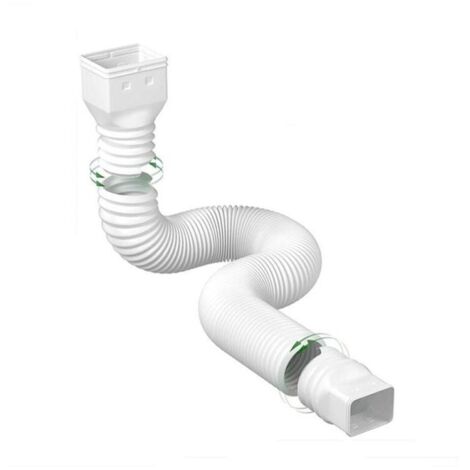 1 juego de extensión flexible para canalón de lluvia, extensión de bajante, conector para canalón, drenaje de agua de lluvia, color blanco