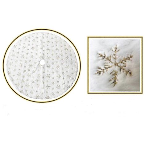 1. Jupe d'arbre blanc duveteuse pour Noël – Tapis de sapin neigeux, moelleux et festif, protection de sol décorative (190 caractères).