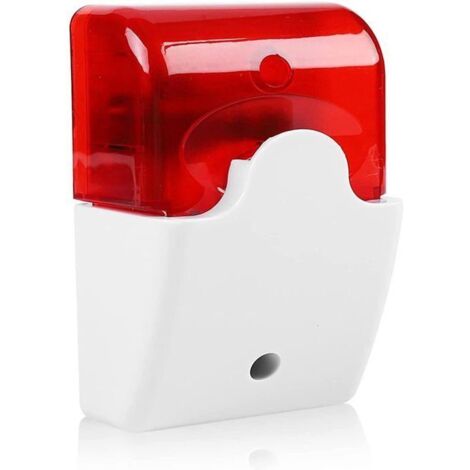 1 kabelgebundene Blitzsirene, 12V DC akustischer Alarm, blinkendes rotes Licht, Heimüberwachung