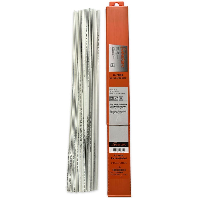 1 kg baguettes de brasage laiton 2 mm enrobe pour soudobrasure brasure acier