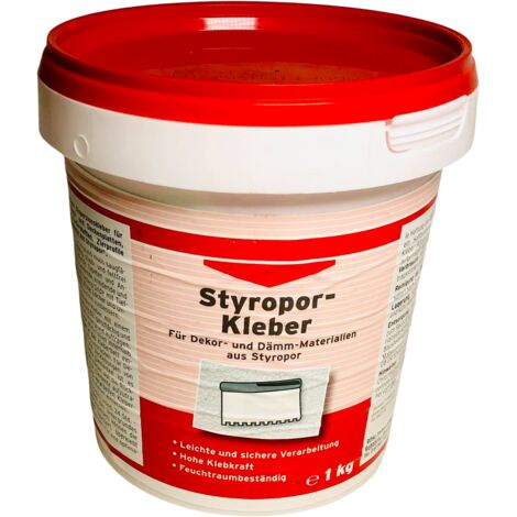 1 kg Rühl Farben Styropor Kleber Weiß Verklebung Kleber Innenkleister Haftung
