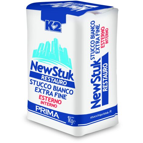 1 kg stucco riempitivo Newstuk K2 in polvere extra fine bianco per restauro