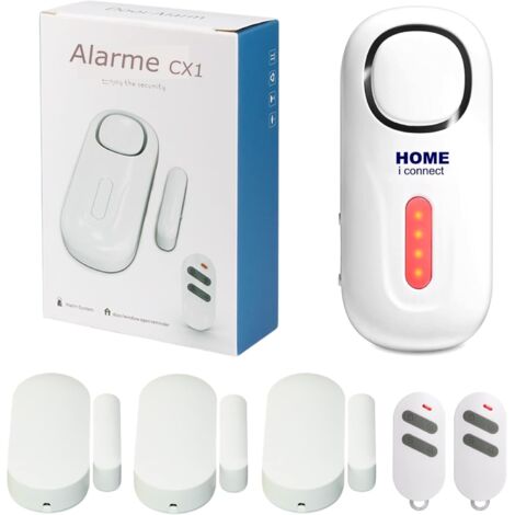 1 Kit - Alarme Sans Fil - Détecteur Ouverture - Sécurisation Porte Et Fenêtre - Sirène 120 Db - Pour Maison Et Camping Car - Noir - 55x85cm