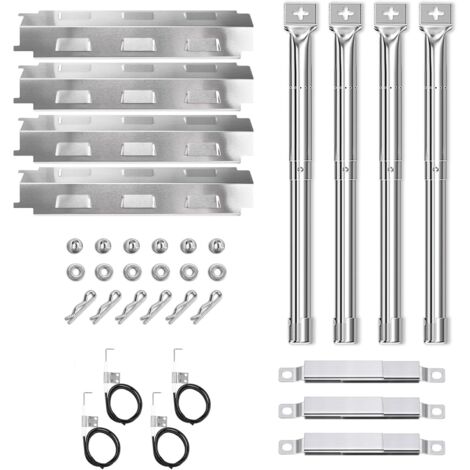 1 Kit - Brûleur - Tube Croisé - Diffuseur De Chaleur En Acier Inoxydable Pour Barbecue À Gaz Compatible Charbroil Barbecook 36,5cm