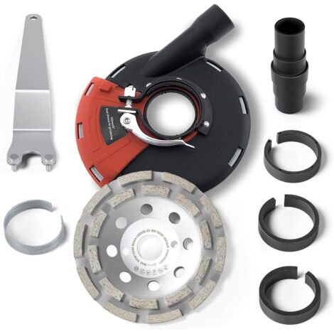 1 Kit Capot D'aspiration, Bagues Adaptation, Meule Diamantée 125mm, Pour Béton Pierre