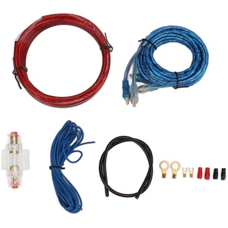 1. Kit de câblage amplificateur voiture 8 Gauge – Câble d’alimentation ampli, câble audio RCA, pour haut-parleur auto et subwoofer.