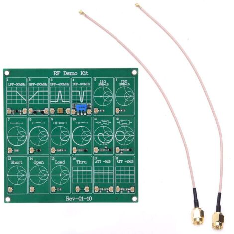 1 kit de démonstration rf, module de test nanovna, 18 fonctions filtre atténuateur, 2 cordons ufl, pour analyseur réseau vectoriel
