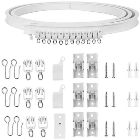 1. Kit de rails de rideaux de plafond Smooth Glides 5 mètres pour suspension élégante de draperies, coulisse fluide garantie. (109 caractères)