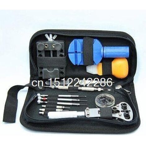1 kit di strumenti per la riparazione di perni a molla, apriscatole e apriscatole da orologiaio con custodia