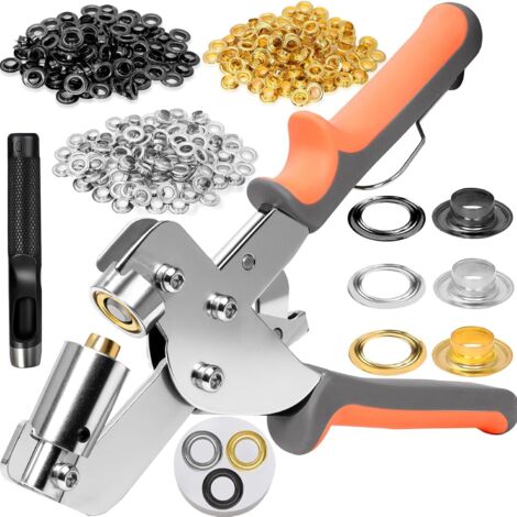 1 Kit Oeillet, Pince 9,5 Mm, 300 Pièces Métal, Doré Noir Argenté, Bâche Cuir Tente