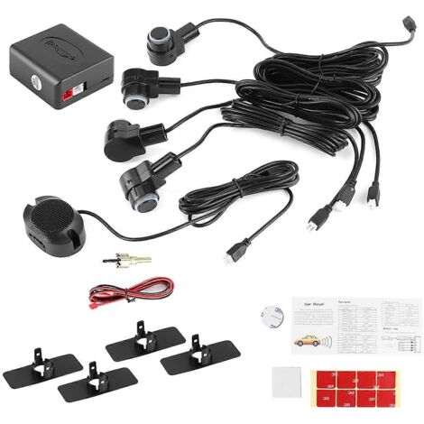 1. Kit Radar de Recul Automobile 65dB avec 4 Capteurs, Système Intelligent d'Aide au Stationnement, Alerte Sonore pour Voiture