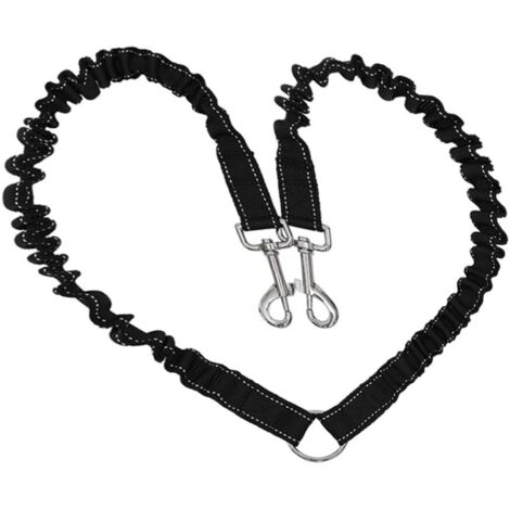 1 laisse pour 2 chiens, nylon réglable 50-80cm, boucle rotative 360°, accessoire dressage chien