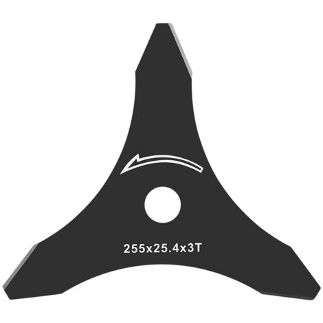 1 lama da 10" x 3T per decespugliatore con lama a 3 denti di ricambio, colore nero