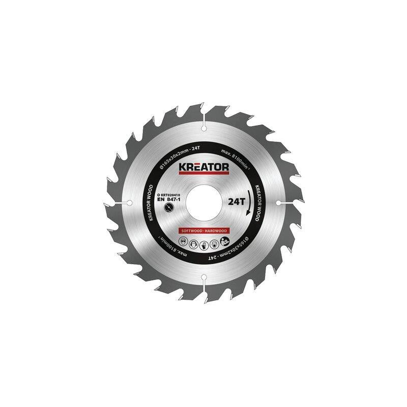 Lama circolare x legno Kreator mm 165X30 denti 24