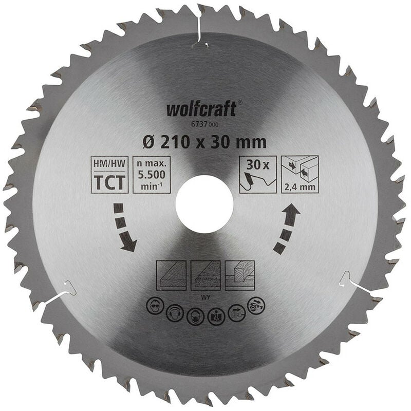 Wolfcraft - Lame De Scie Circulaire Ct, 30 Dents Ø210mm 6737000