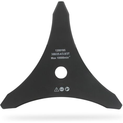 1 Lame Débroussailleuse,3 Dents,Largeur 300 mm,Épaisseur 3 mm,Alésage 25,4 mm,Jardin