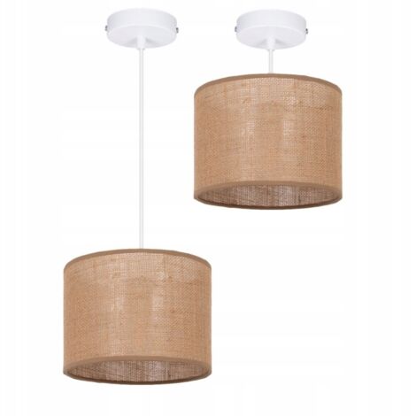 1-LAMPADA A SOSPENSIONE DA SOFFITTO PIATTA, PARALUME BOHO IN JUTA