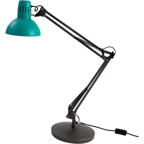 1 Lampe Bureau Architecte, Base Lestée, Bras Articulés, Tête Orientable, Pince Fixation, Éclairage LED