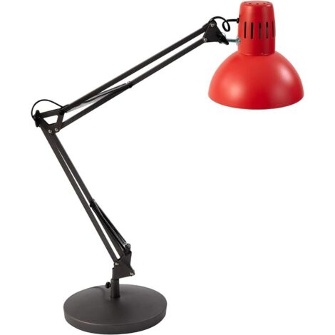 1 Lampe De Bureau Architecte, Base Lestée, Bras Articulés, Tête Orientable, Avec Pince, Pour Bureau Et Atelier