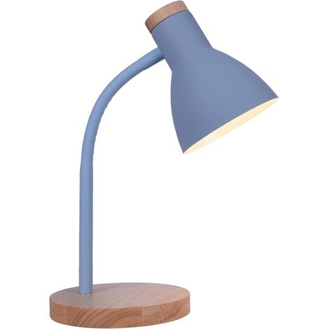 1 Lampe de bureau, design bois, ampoule E-27, éclairage doux, pour bureau et chambre
