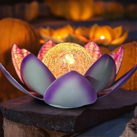 1 Lampe Solaire, Lotus, LED Blanc Chaud, IP65, Jardin, Terrasse