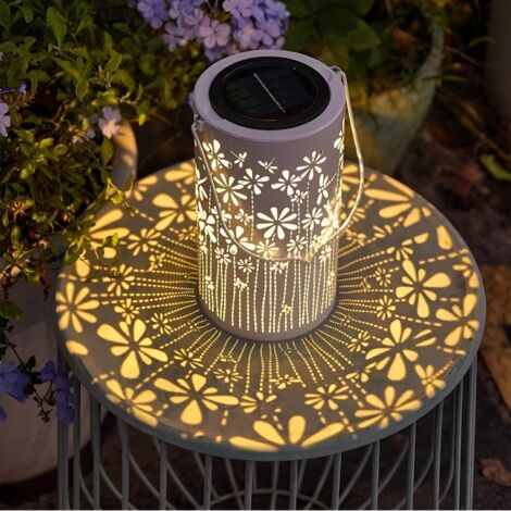 1 Lanterne Solaire, Métal, Étanche IP44, 30 LED, Jardin