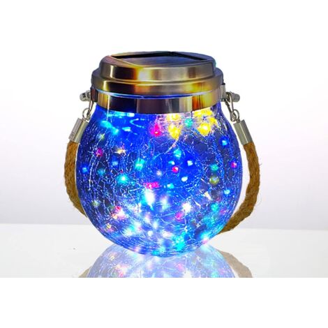 1 Lanterne Solaire,Sphère En Verre,IP65 Étanche,Multicolore,Jardin,Cour,Terrasse