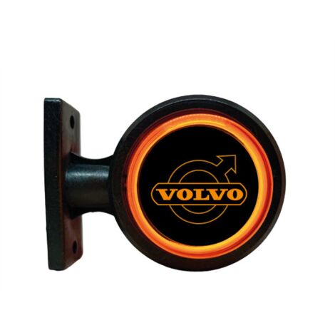 1 брой LED ЛЕД страничен габарит рогче 12 -24V оранжево - червено “old school” Неон Ефект с лого Vol