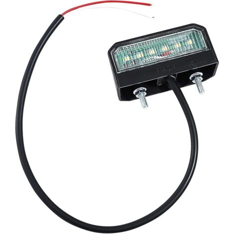 1  LED Eclairage de Plaque D'immatriculation, Lampe de Plaque d’Immatriculation 1224V Feu de Plaque Arrière LED Étanche pour Voiture, Remorque, Véhicule ou Camion