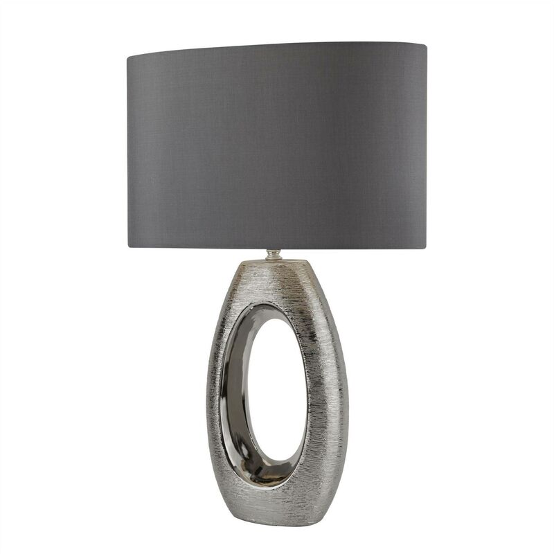 Artisan - 1 Light Table Lamp Chrome, Grey, E27 - Searchlight