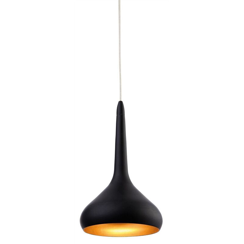 Bar - LED 18 Light Ceiling Pendant Black, Gold Inside - Firstlight
