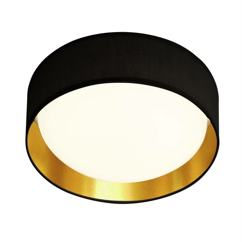 Searchlight Gianna - Integrated LED 1 Light Flush Ceiling Light White, Black, Gold