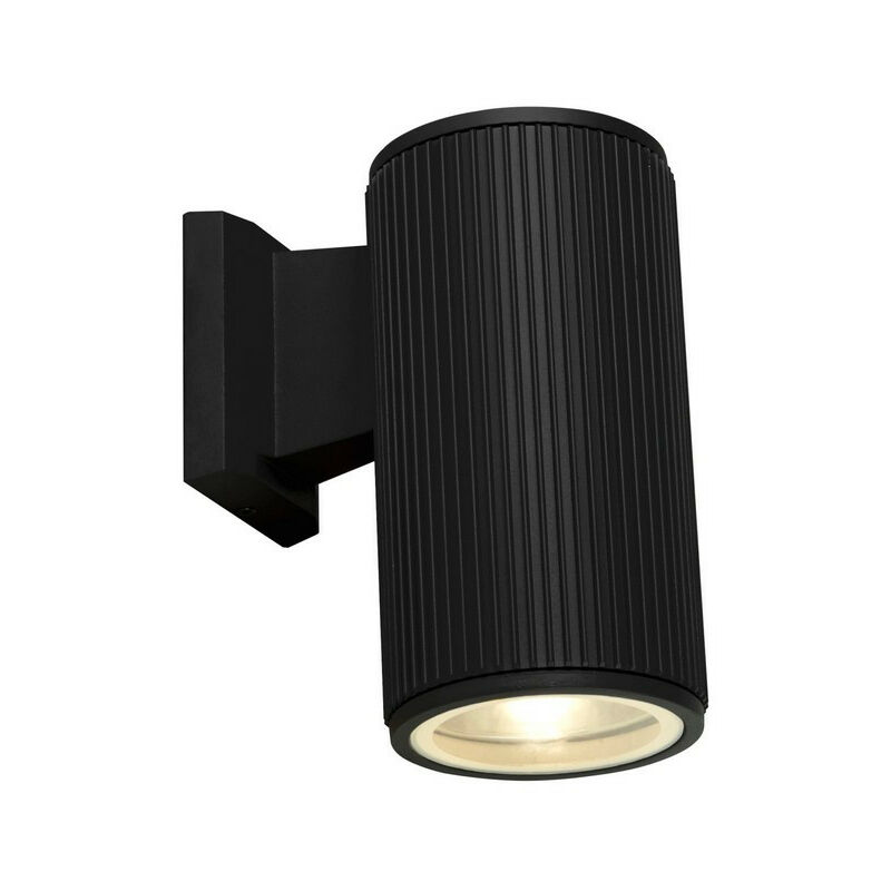 Outdoor 1 Light Wall Porch Light - Black With Clear Glass Diffuser - Searchlight