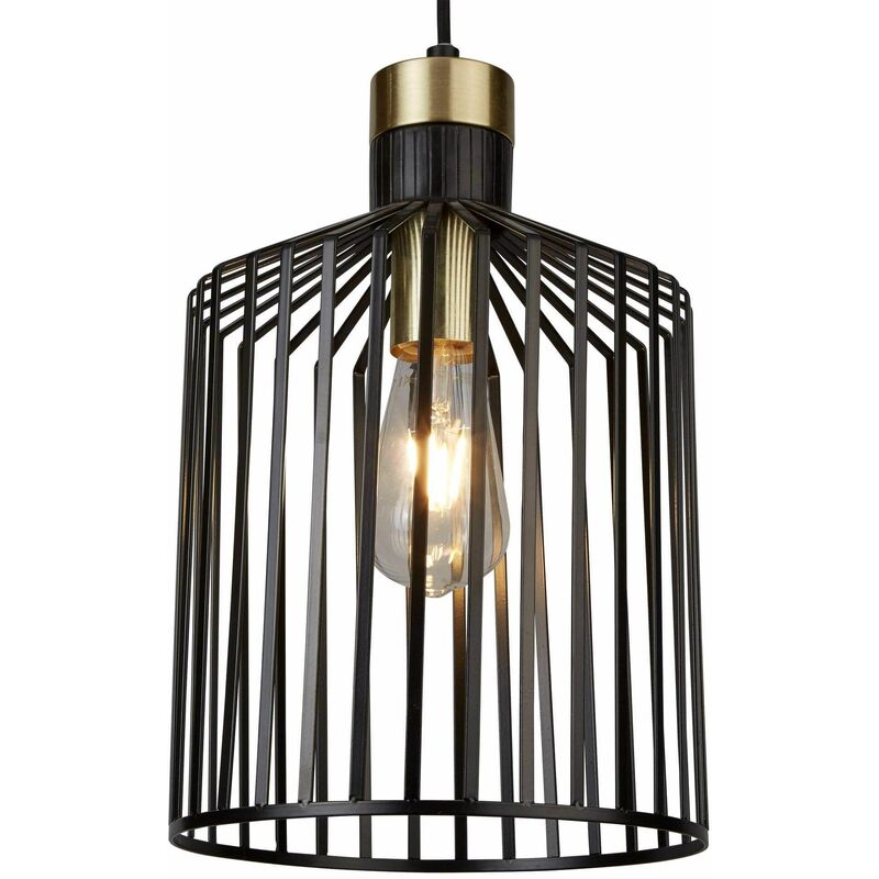 Bird Cage pendant light, black, 22 cm