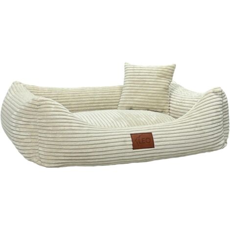 1 lit pour chien, velours côtelé, housse lavable, base antidérapante, grand modèle 115x90cm, intérieur