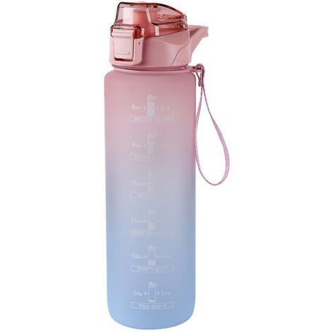 1-Liter-Sport-Trinkflasche, Motivations-Trinkflasche mit Filter und Timer, BPA-freie Trinkflasche, auslaufsicher, wiederverwendbare Kunststoff-Trinkflasche für Sport, C