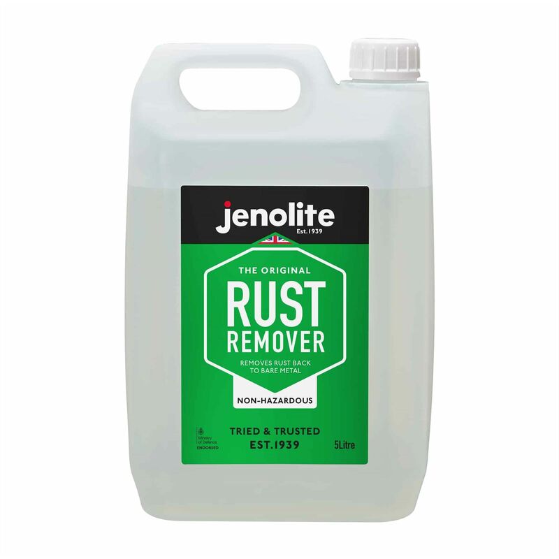 Jenolite - 5 Litre Non-Hazardous Tank Rust Remover - Iron, Steel, Chrome, Copper, Brass and Aluminium - Environmentally Friendly