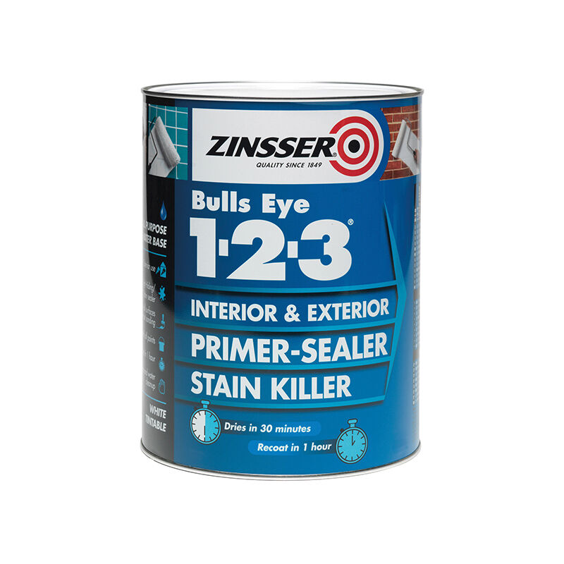 ZN7040001E1 Bulls Eye® 1-2-3 Primer & Sealer Paint 500ml ZINBE123500 - Zinsser