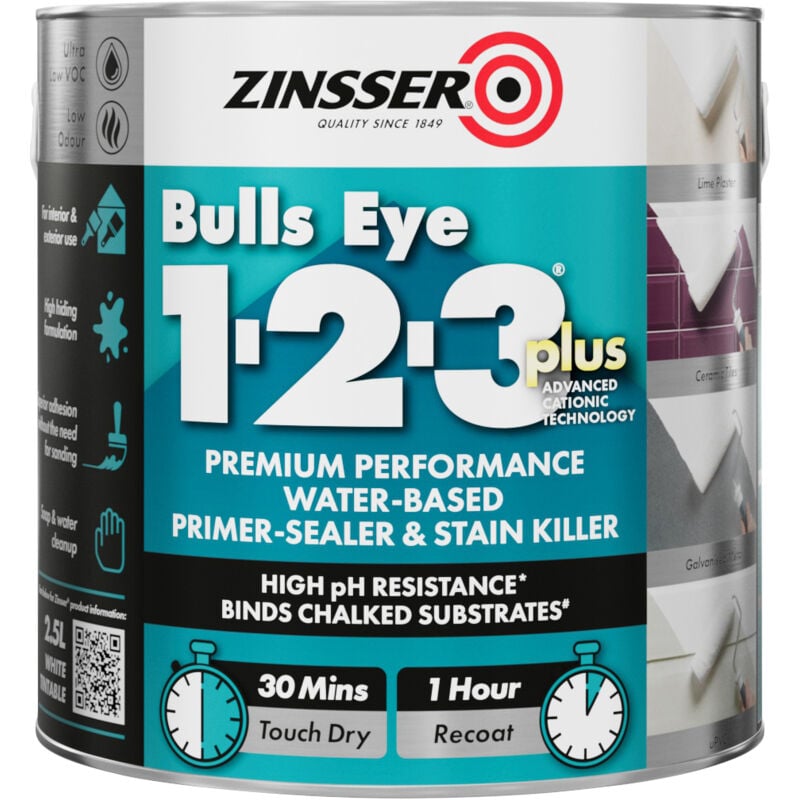 Bulls Eye 1-2-3 Plus - White - 1L - White - Zinsser